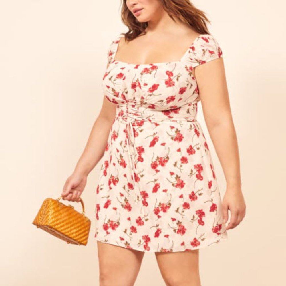 Reformation Jess Lace Up Mini Dress Plus Size